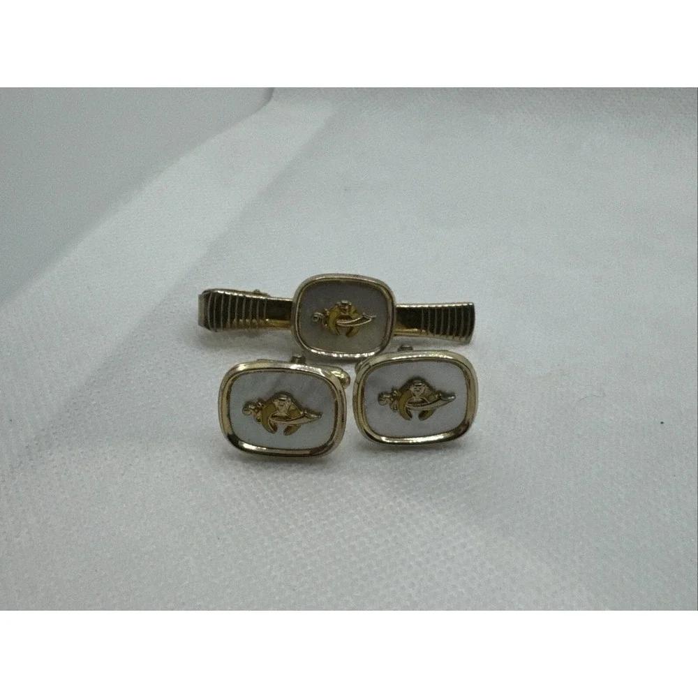 Vintage Anson Fraternal Shriner Freemasonry Cufflinks & Tie Clip Mason Masonic